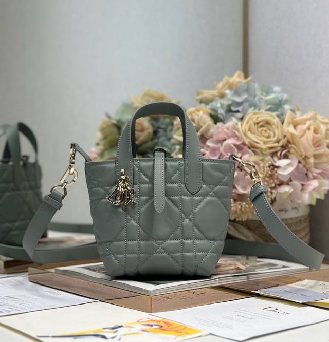 正品级 高版本 微型 Dior Toujours 竖版手袋 灰色 这款微型 Dior Toujours 竖版手袋是二零二五秋季成衣系列新品 时尚实用 采用灰色牛