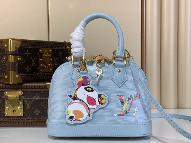 顶级原厂 M14197浅蓝色 水波纹贝壳包 当季新款 Lv X Tm Alma Bb Bsj手袋 M13670黑色 本款 Alma Bb 手袋身披 Epi 皮革