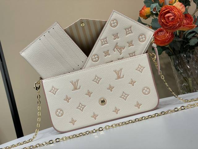 顶级原单复刻独家实拍 pochette F Licie 链条包 M64064 15968奶杏色 提花 pochette F Licie 链条包以同色美学重译经典