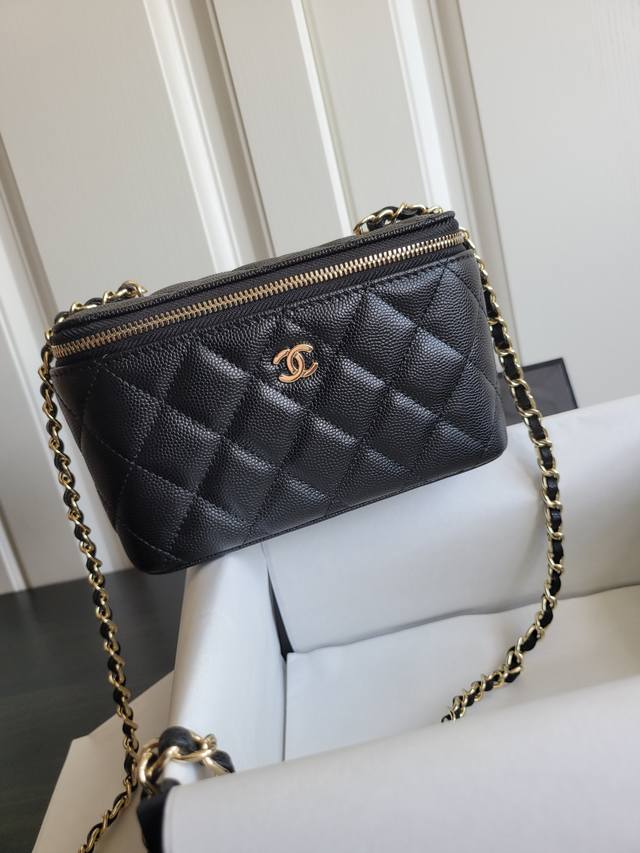 23鱼子酱 长盒子包 升级版 内里全头层羊皮配小镜子化妆品1341 尺寸 16*10*8Cm