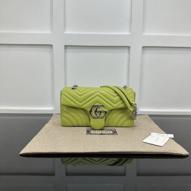 Gucci新款专柜品质 顶级原单货 原厂皮 原厂五金 实物实拍 款号 837267柠檬黄 羊皮 尺寸 W26Xh15Xd7Cm
