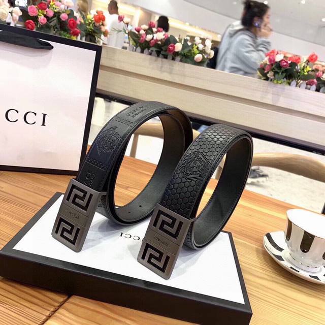 范思哲-纯牛皮 高档货 纹路清晰 手感超好 炸街 配套美国Simon-全套包装 正品一致的吊牌全套包装 配纸袋 礼品盒 亲们下单一定备注腰围 尺码 宽度3.8