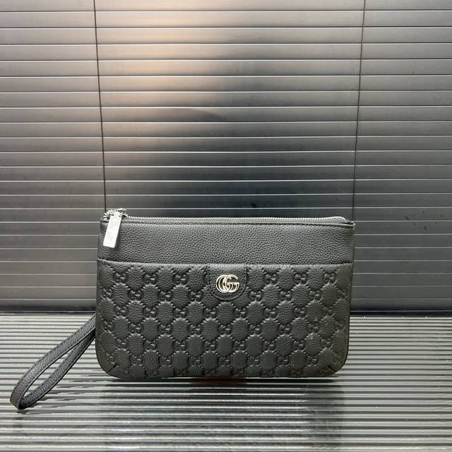 Gucci 古奇 牛皮手拿包 手包 经典百搭 实物拍摄 原厂原版面料 高端品质 配送防尘袋 26 X 17 Cm