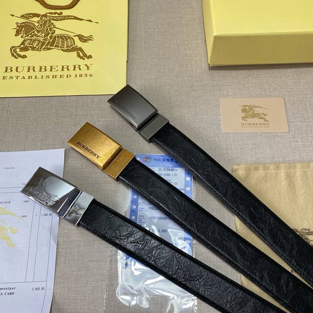 品牌 巴宝莉Burberry 仿铜扣 等级 一整张牛皮切割 头层原皮 新款开模 带宽3.5厘米.油边精致 实物拍摄无修饰 上身效果超好 .配专柜全套包装.送礼自