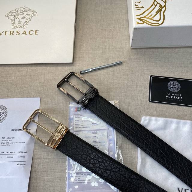 品牌 范思哲 等级 定牛制皮 新开款模 带宽3.5厘米.油精边致 电车脑线 实物摄拍无修饰 上身效果超好 配专柜套全包装.送礼自首带选 送眼打针 扣头 广州原版