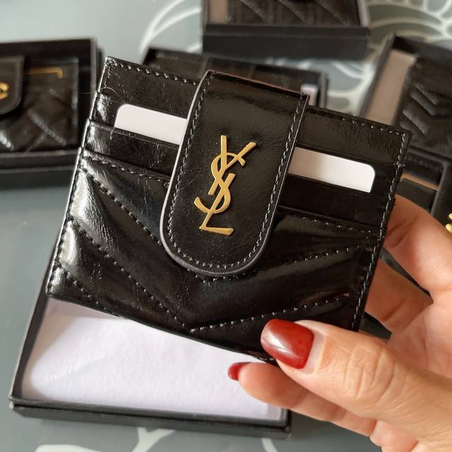 颜色 黑尺寸 10X9Ysl油蜡皮纯皮卡包 超级自留 两用卡包钱包12个卡位钞票位 特别实用