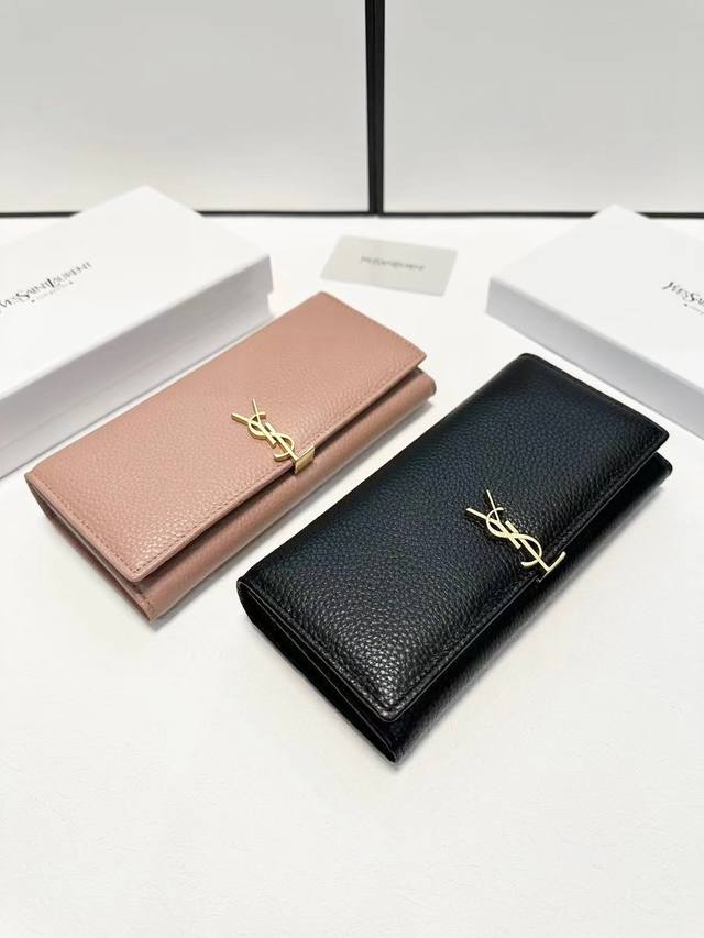 颜色 黑 粉尺寸 19X10圣罗兰款钱包进口小牛皮质感一流独一无二风格 实用内阁超美超时尚美女必备单品