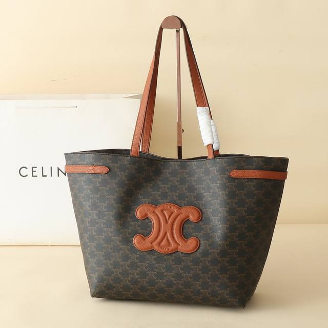 Celine3022# 最新款Cabas Anais 托特包六色杏色 大象灰 棕色 白花棕 老花棕 黑色现货Stock 尺寸 54*29.5*15Cm