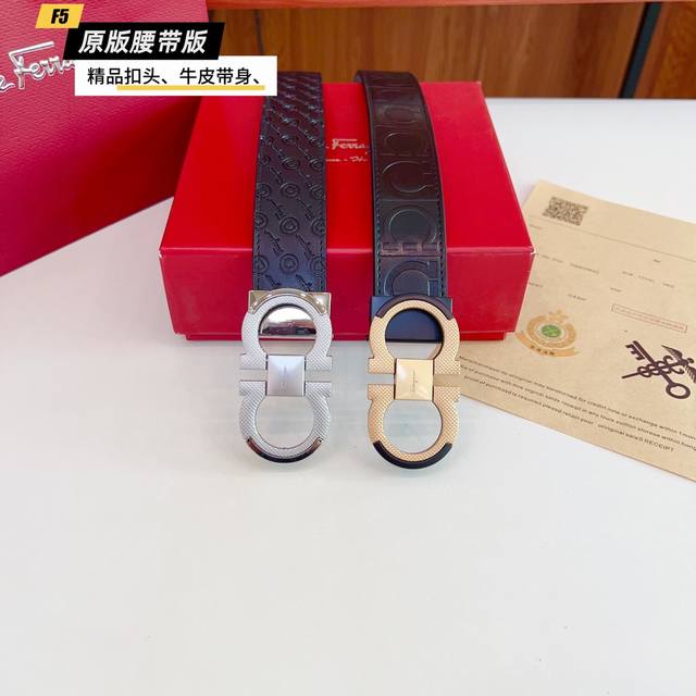 原版品质打孔 品牌 菲拉F家 男款 颜色 黑 扣头 金 银 扣头 原版精品纯铜五金扣头 带身 原版牛皮 尺寸 宽约 3.5Cm 长约 95Cm-125Cm 类别