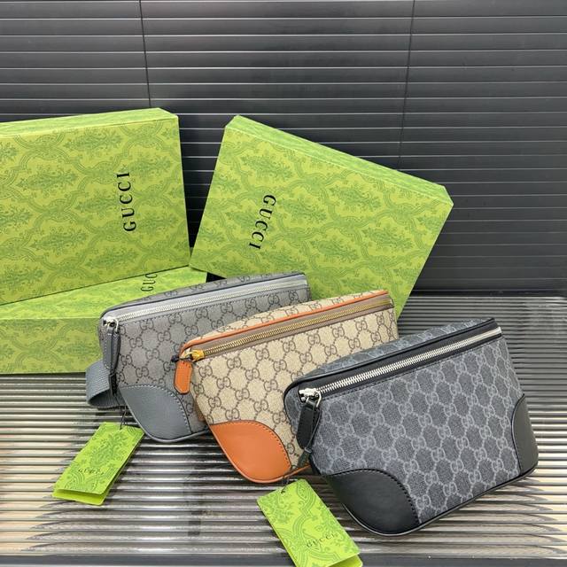 Gucci 古奇 gg Emblem系列腰包 胸包 经典百搭 实物拍摄 原厂原版面料 配送防尘袋 礼盒 28 X 17 Cm