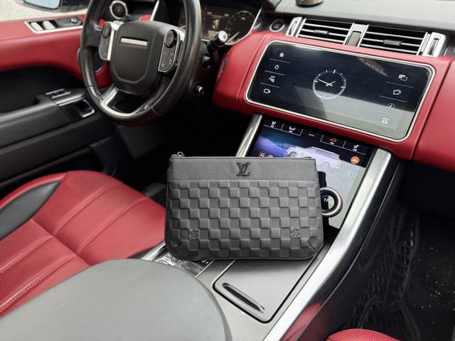 高端货 新款 Louis Vuitton Lv手拿包 路易威登纯皮手抓包 小牛皮手拿包 Ophidia 老花Logo纯皮手拿包 男款 商务休闲 高清五金Logo