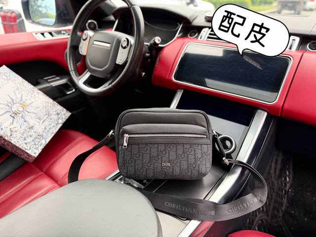 配皮 高端货 新款 Dior 迪奥单肩包 Dior迪奥邮差包 Dior迪奥 Rider 2.0 可调节肩带拉链开合 Oblique 提花帆布拼粒面小牛皮 邮差包