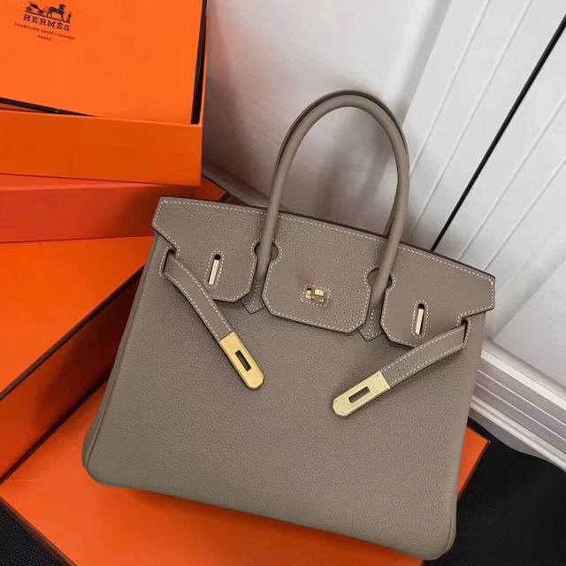 头层牛皮 小号 中号 大号 Herm-爱马 皮料升级Herm S-Birkin爱马仕铂金拼色女包 市场独家品质采用进口牛皮 高端五金精致做工独家实物拍照25Cm