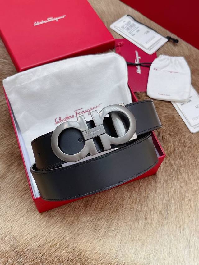 ferragamo菲拉格慕 正品尺寸3.5Cm意大利原厂进口皮 贸易订单出口意大利 百分百专柜纯铜扣原厂电镀 码数长度可自剪 送礼佳品 正品包装