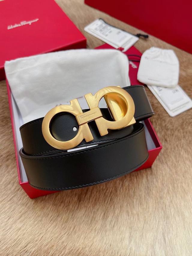 ferragamo菲拉格慕 正品尺寸3.5Cm意大利原厂进口皮 贸易订单出口意大利 百分百专柜纯铜扣原厂电镀 码数长度可自剪 送礼佳品 正品包装