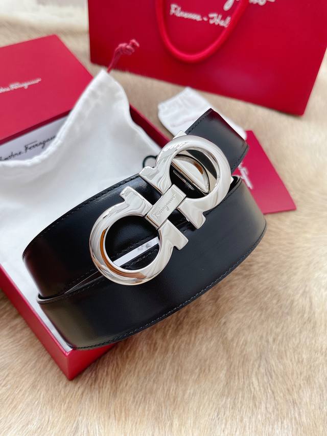 菲拉格慕 男士腰带 精品扣頭 頭層牛皮 全部實拍 商务休闲款 細節看圖 寬度3.5Cm