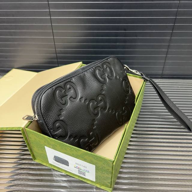 Gucci 古奇 gg牛皮手拿包 手包 实物拍摄 原厂原版面料 配送防尘袋15 X 24Cm