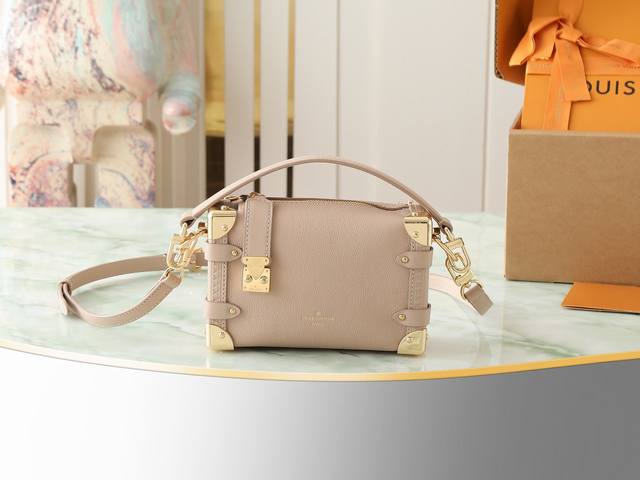 顶级原单 独家实拍 M25071沙色 全皮软盒子系列 Side Trunk 小号手袋 M23915 灰色 25067 蓝色 23817 黑色 Side Trun