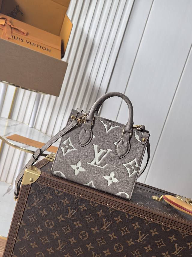 动态芯片163C01 顶级原单 M46993 M 54 本款 Onthego Bb 手袋为 Monogram Empreinte 皮革压印 Monogram 图