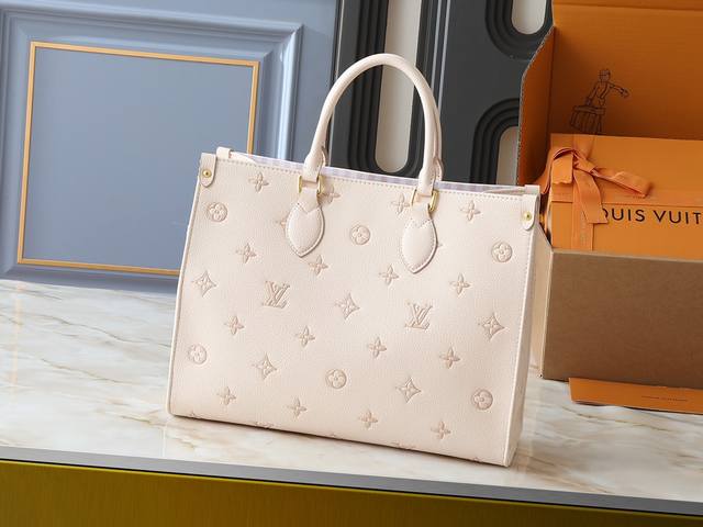 升级原版 M46833 Onthego 中号手袋 M46834M45595全黑M45494杏印45495黑印45496白印M46286粉色Monogram 是全