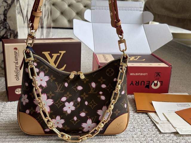 配盒 l家 2025 村上隆联名款 太阳花 拉链 老花 皮肩带 轻便 大容量 斜挎 单肩 腋下 手提 一包四背 链条点8和肩带都可拆卸 刚拿到有点压扁了 装的日