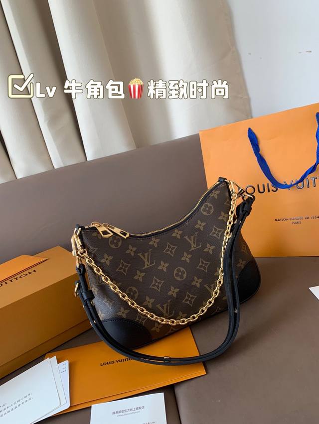 变码芯片 钢五金 折叠盒飞机盒 lv 路易威登牛角包 链条可单独腋下 配可调节长肩带 超级舒适又好看 真的很好背 搭配什么风格都可爆款到不能更爆的牛角包 非常高