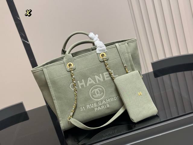 无盒 尺寸 35.27Cm 香奈儿 牛仔沙滩包 安排 安排 今年出的这个沙滩包可太好看了 水洗做旧款更加有高级感