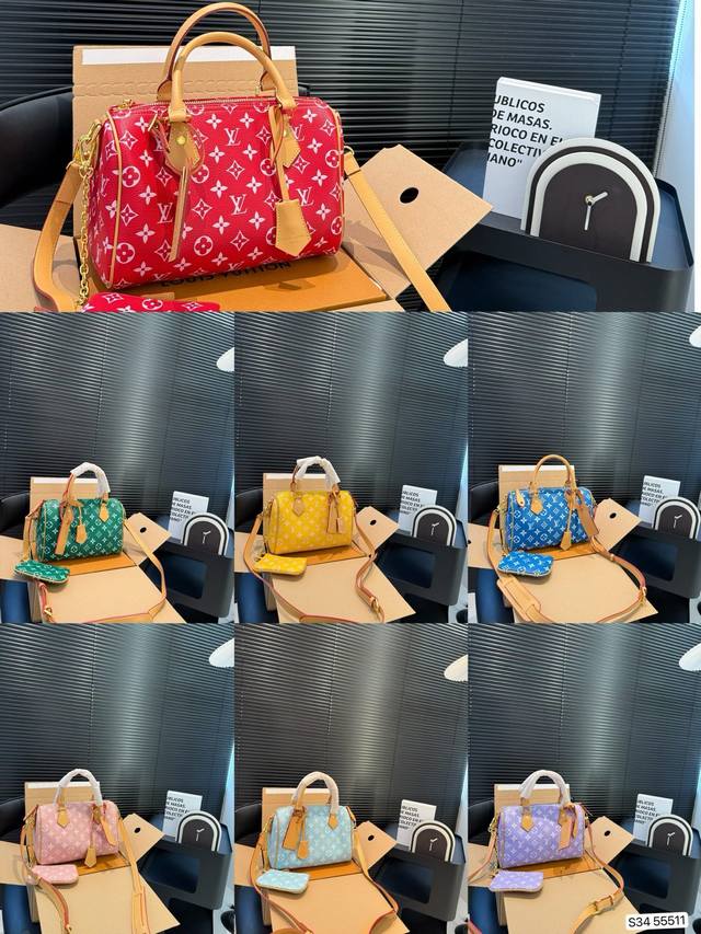 Lv旅行袋本款Speedy Bandouli Re Monogram Leather 手袋为柔软粒面牛皮革包裹羊皮革内衬 以丝印Monogram 图案呈现帆布印 Lv旅行袋本款Speedy Bandouli Re Monogram Leather 手袋为柔软粒面牛皮革包裹羊皮革内衬 以丝印Monogram 图案呈现帆布印