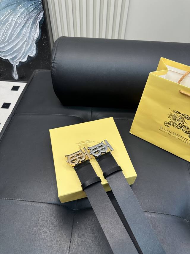 升级版 巴宝莉 高版本 腰带 嘿哈 原单牛皮皮带 热门款 皮带里面最火的啦 质量很好 全套包装 五金绝对不褪色 皮带头和专柜一样的哦 配礼盒手提袋发票