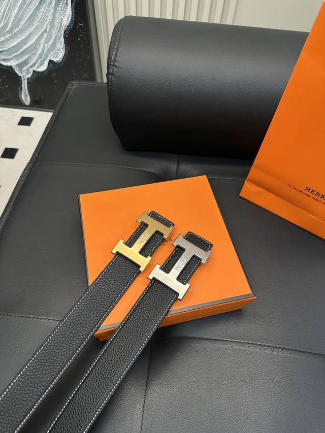 升级版 爱马仕 高版本 全钢带头 腰带 嘿哈 原单牛皮皮带 热门款 皮带里面最火的啦 质量很好 全套包装 五金绝对不褪色 皮带头和专柜一样的哦 配礼盒手提袋发票