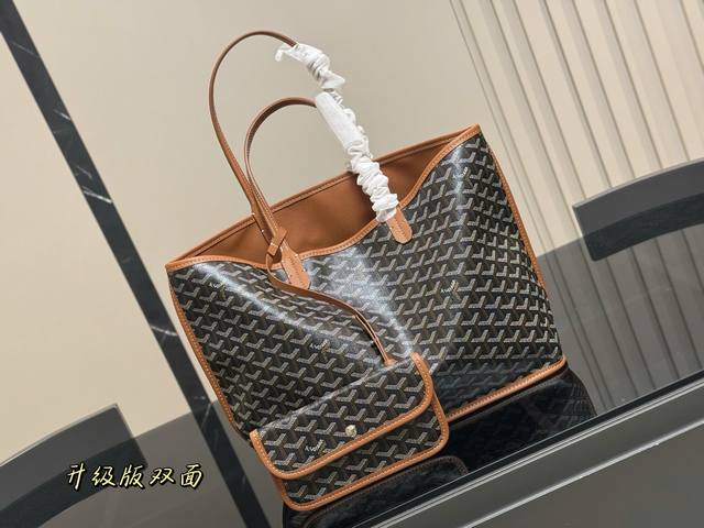 双面 升级版 size 38.28Cm 戈雅Goyard购物袋 从头到尾全部都是客订哦 另外收到的宝宝就会知道手腕带是立起来的[微笑][微笑] goyard托特