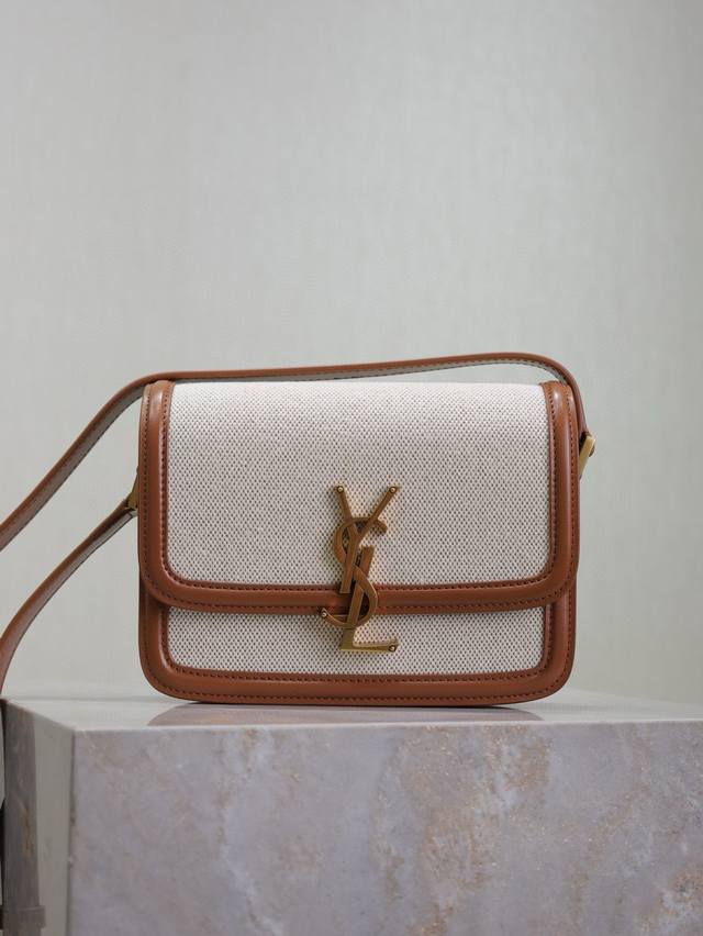 正品级 棕色牛皮配棉麻 Solferino Box_19Cm 必火爆款，还没上市就攻陷了整个时尚圈，怀旧左岸，灵感来自巴黎左岸街名Rue De Solferin