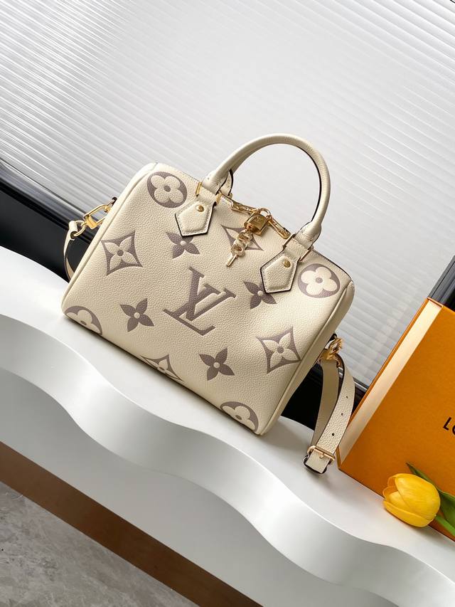 动态163C01芯片 顶级原单加强版 M58947 黑色 M58948白 M58949杏M58947黑印Speedy BandoulièRe 25 手袋于 秋季