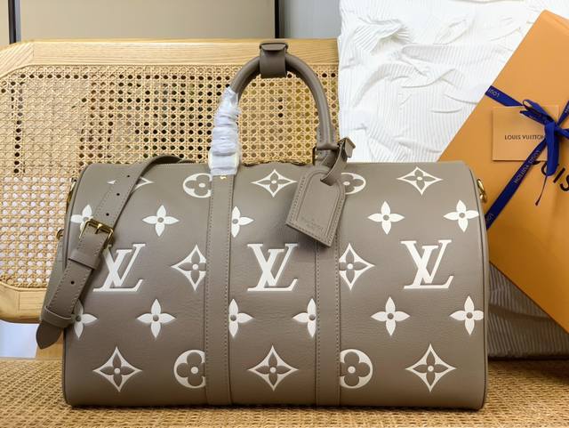 顶级原单复刻独家实拍Keepall BandoulièRe 45 旅行袋 M46670灰色 半钢五金 头层皮 本款 Keepall BandoulièRe 45