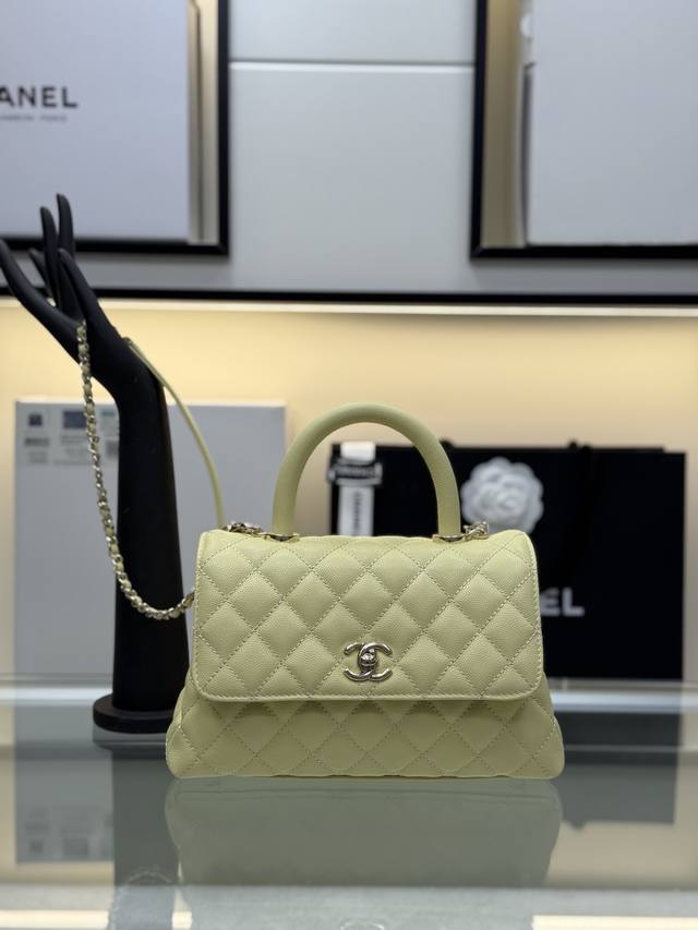 特级版本 Coco Handle 小鸡黄 浅金 定制原厂细球小牛皮 对版五金 一款成为经典让你爱不释手 适用于任何场合驾驭 品质待您来验证 Size：23Cm