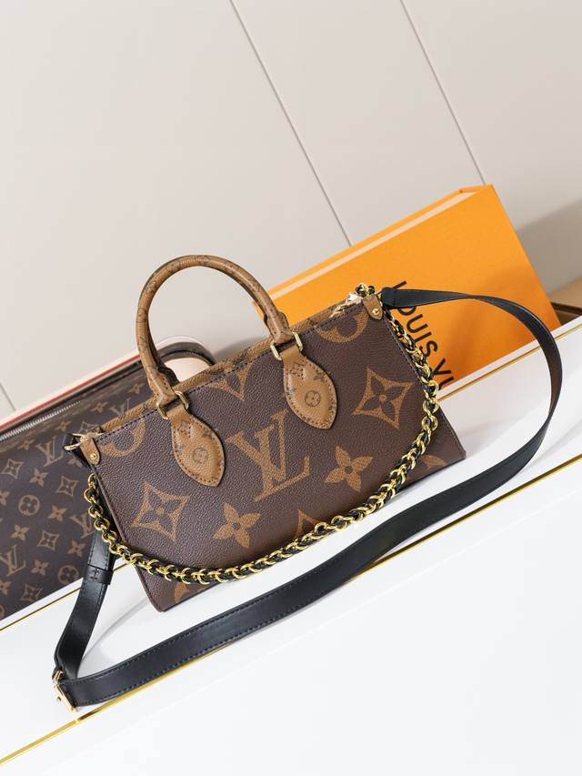 动态163C01芯片 M14236 老花 顶级原单 独家背景实拍 本款 Onthego East West 手袋以涂层帆布呈现 Monogram Giant 元