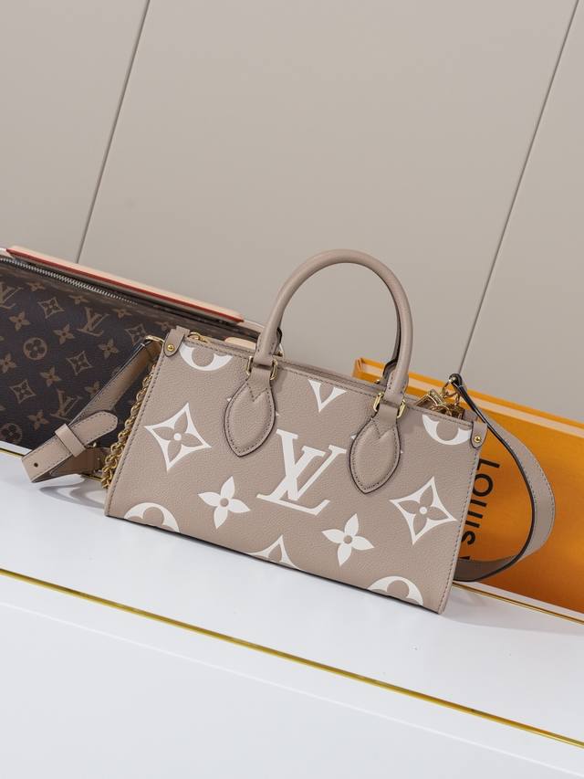 动态163C01芯片 M23641杏丝印 顶级原单 独家背景实拍 本款 Onthego East West 手袋为 Monogram Empreinte 皮革压