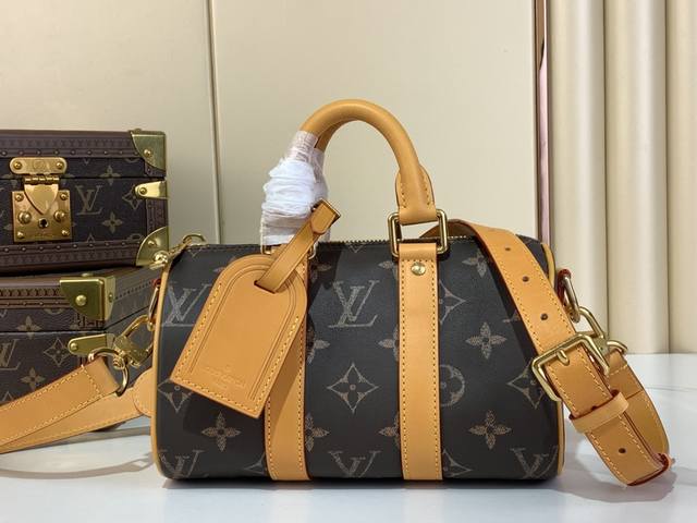 顶级原单复刻独家实拍 Keepall BandoulièRe 25 手袋 M14026 复古 全皮 这款 Keepall BandoulièRe 25 手袋取材