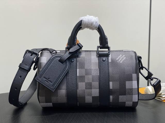 出厂价P 顶级原单 M14919黑格 迷彩Speedy枕头包 当季新款 Keepall BandoulièRe 25 手袋 本款 Keepall Bandoul