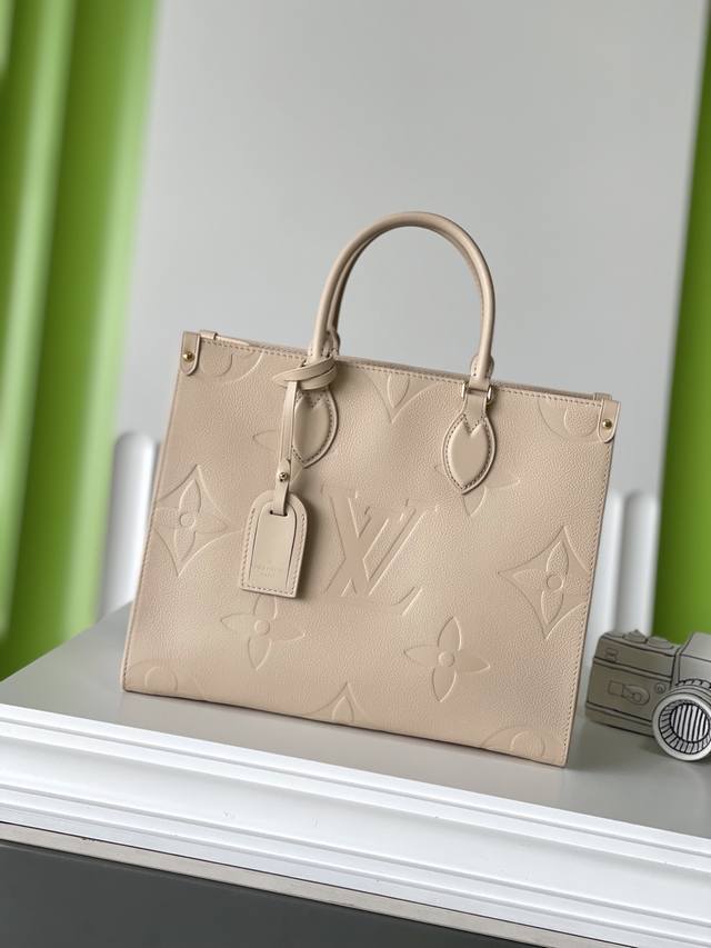 M14255奶杏 34×26×13 Onthego 全皮四方包