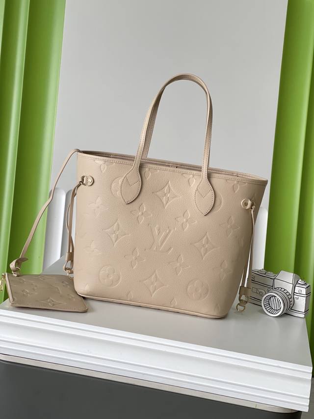 M14319奶杏 31×28×14 Neverfull 全皮购物袋