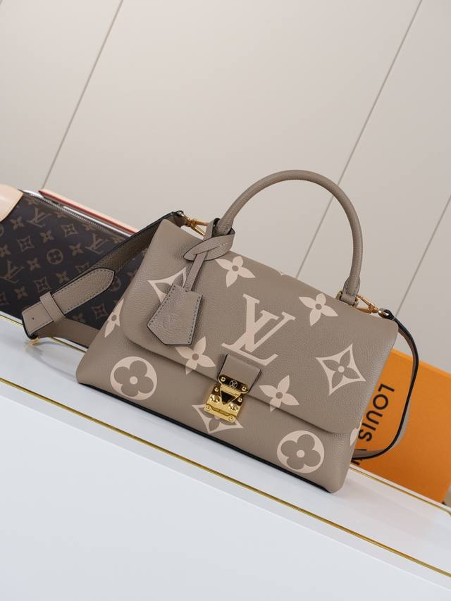 动态163C01芯片 M46041杏丝印 顶级原单 独家背景实拍 本款 Madeleine 中号手袋取材 Monogram Empreinte 牛皮革，以压印和