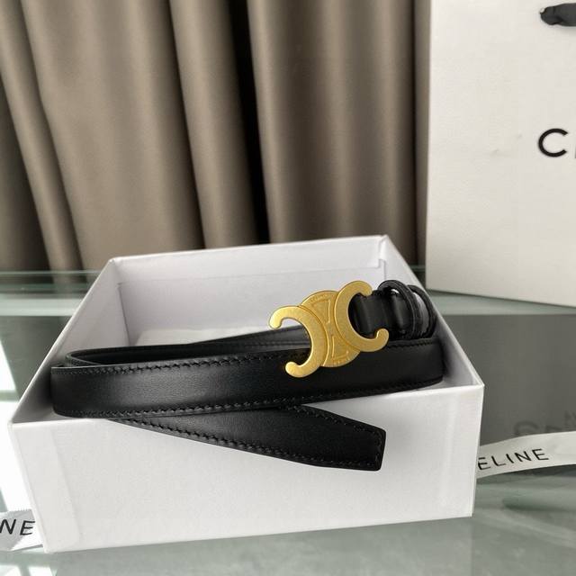 CéLine 腰带 2.5Cm精品 定制牛皮腰带.超级百搭！ 古金扣