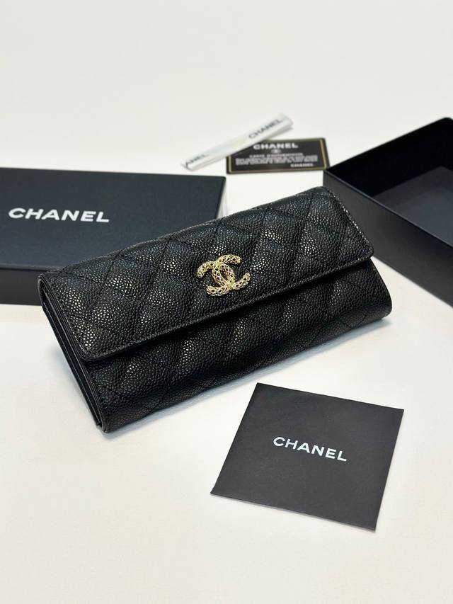 颜色 黑尺寸 19X10香奈儿爆款鱼子酱两折钱包款式经典做工精细耐磨耐用手感极佳