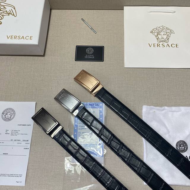 品牌：范思哲 等级：定牛制皮、新开款模。带宽3.5厘米.油精边致 电车脑线 实物摄拍无修饰 上效身果超好、配专柜套全包装.送礼自首带选 送打眼针 。 扣头：广州