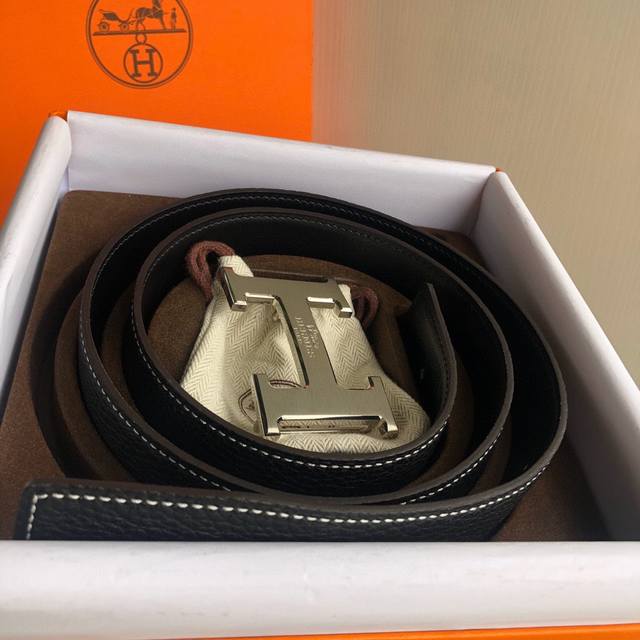 Hermes 爱马仕双面原版荔枝搭配焊点马拉车，男装的经典搭配，完美配饰！38Mm