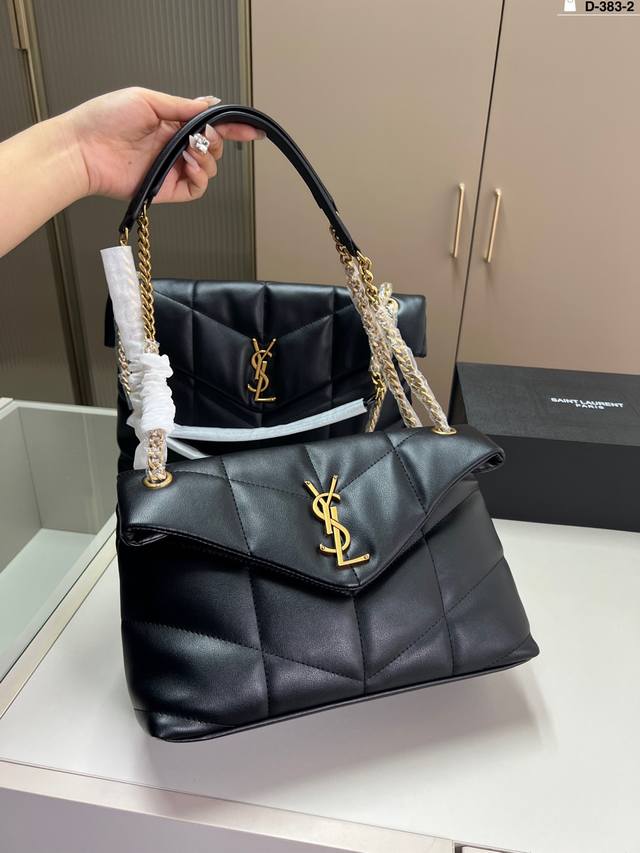 小 牛皮 Ysl圣罗兰云朵包包 犹如怀抱云朵般的感受 D-383-2尺寸27×20 34×25折叠盒