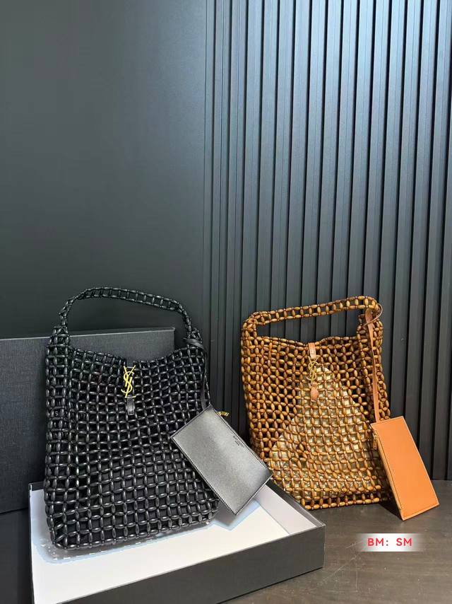 配盒 Ysl 镂空购物袋 夏天这么好看的编织包还不拥有嘛 100%好洋气 尺寸30*35