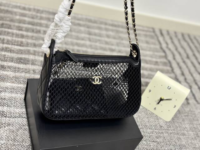 净版 配折叠盒尺寸26.15 香奈儿 Chanel 陈太太同款 25S 网兜单肩包