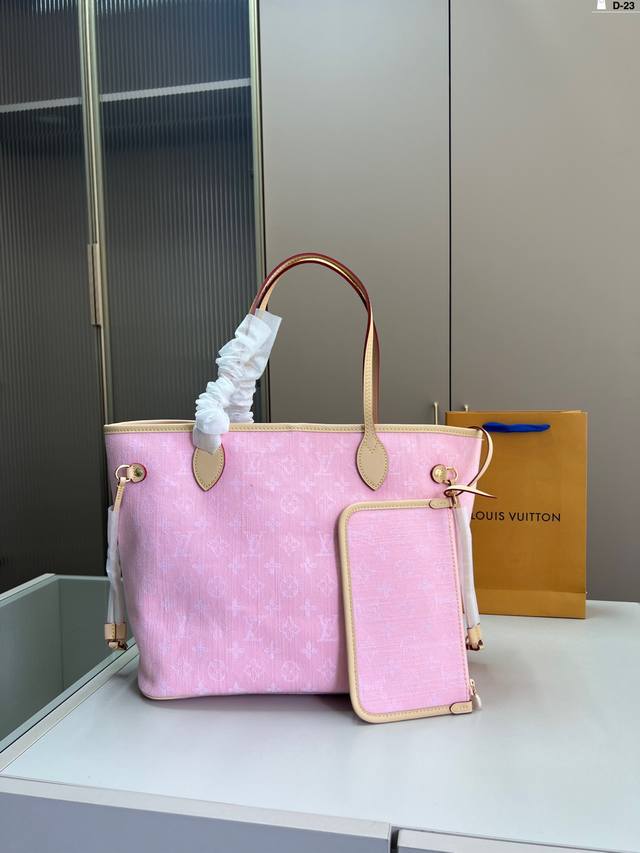 Lv Neverfull 经典入门款购物袋 骨灰级产物！经典到无可复制！ 最最最经典畅销颜色！ D-23尺寸32×28折叠盒飞机盒